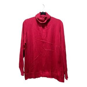 Talbots Women Pima Cotton Red Turtleneck Sweater Plus Size 3X